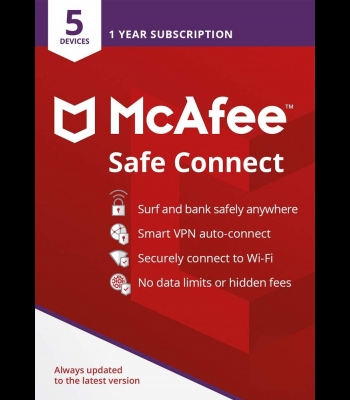 Buy McAfee Safe Connect VPN 5 Devices 1 Year McAfee CD Key and Compare Prices