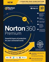 Buy Norton 360 Premium 75GB - 10 Devices 1 Year - Norton Key CD Key and Compare Prices
